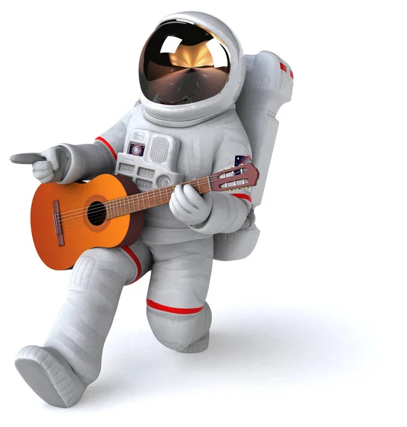 Spaß Cartoon Figur Mit Gitarre — Stockfoto