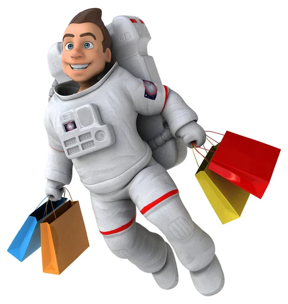 Roliga Seriefiguren Shopping Illustration — Stockfoto