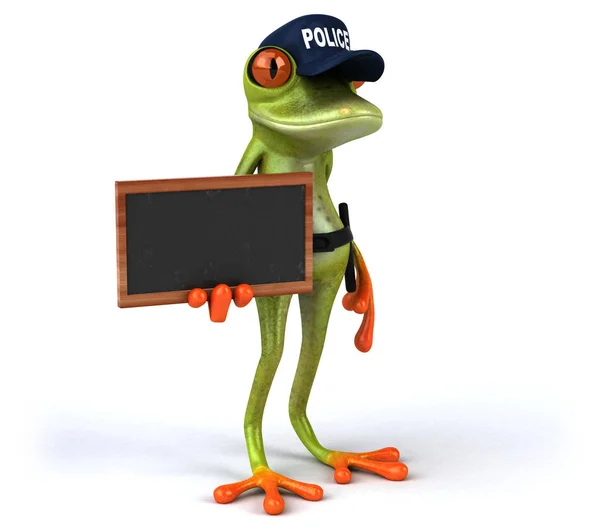 Fun 3D Cartoon frog police officer