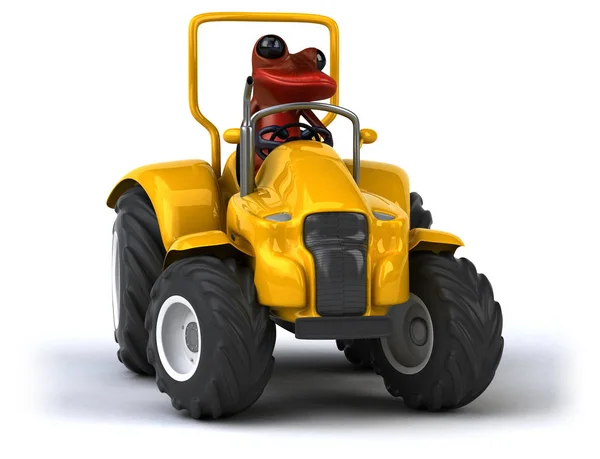 Inggris Fun Frog Tractor Illustration — Stok Foto