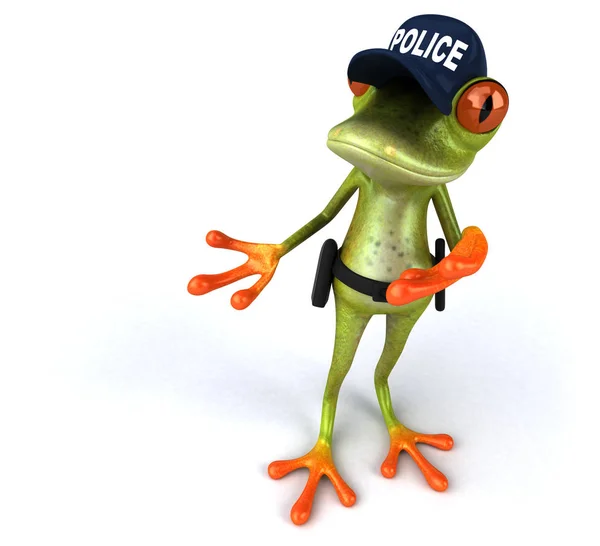 Diversão Cartoon Sapo Policial — Fotografia de Stock