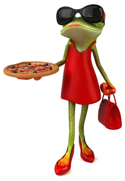Fun Cartoon Character Pizza — Stock Photo, Image