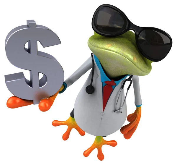 Leuk Personage Met Dollar Illustratie — Stockfoto