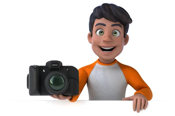 Fun Cartoon Character Camera Illustration — Stock Photo, Image