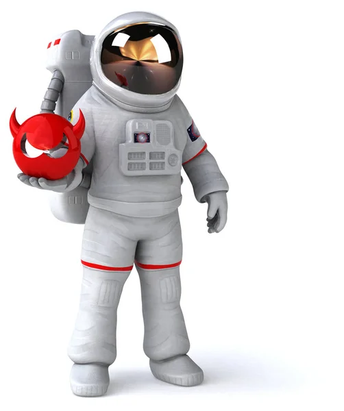 Leuke Astronaut Met Virus Illustratie — Stockfoto