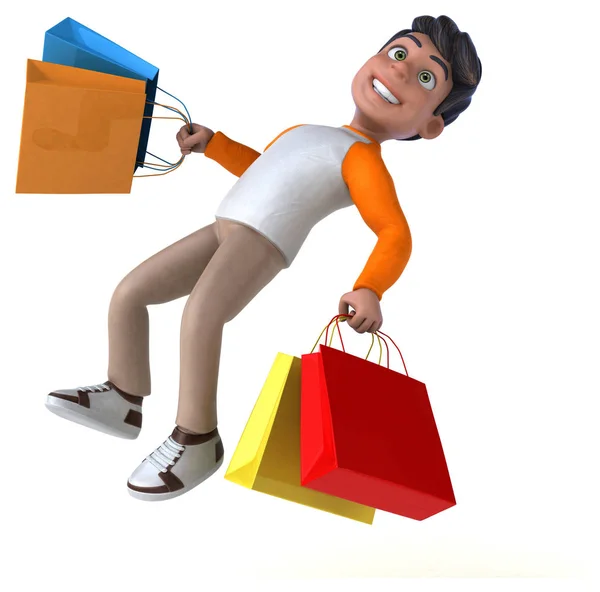 Roliga Seriefiguren Shopping Illustration — Stockfoto