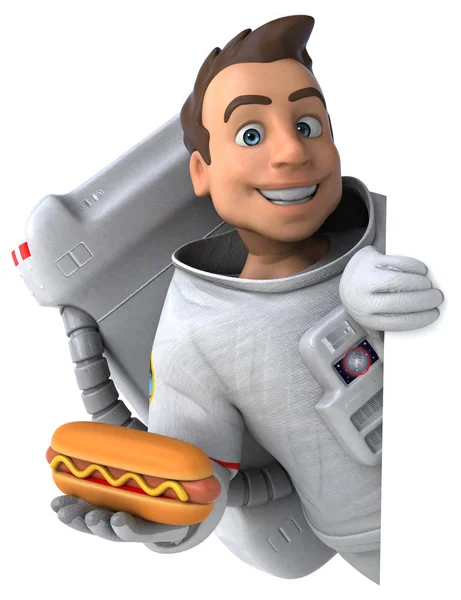 Fun Astronaut Hotdog Illustration — Stock Photo, Image