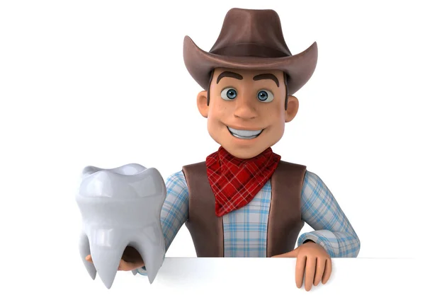 Fun Cowboy Tooth Illustration — Stock Photo, Image