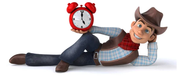 Vaquero Divertido Con Reloj — Foto de Stock