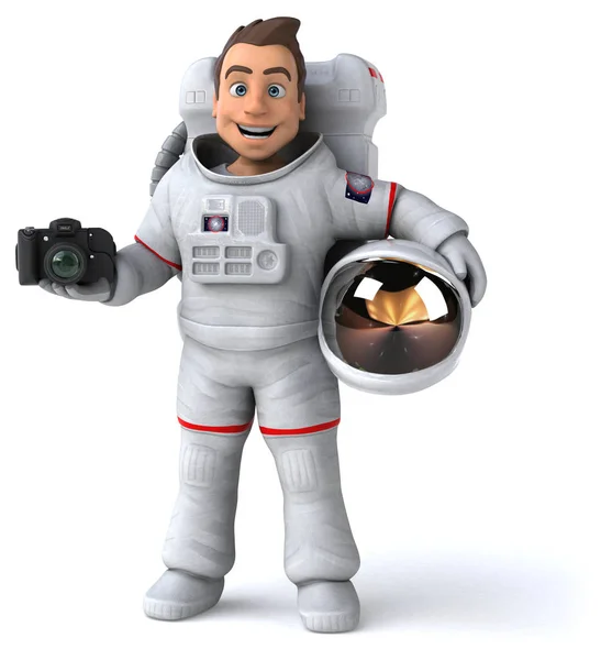 Spaß Astronaut Mit Kamera Illustration — Stockfoto