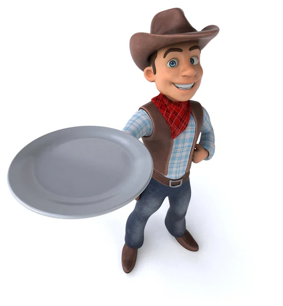 Fun Cowboy Plate — 스톡 사진