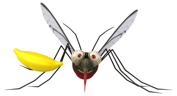 Mosquito Con Plátano Ilustración —  Fotos de Stock