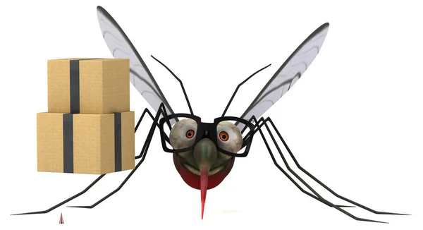 Mosquito Com Caixas Ilustração — Fotografia de Stock