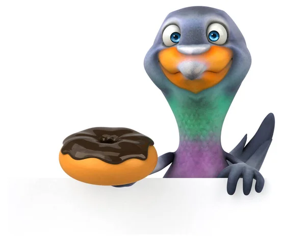 Donutlu Eğlence Güvercini Görüntü — Stok fotoğraf