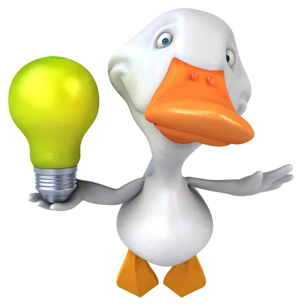 Canard Amusant Avec Lampe Illustration — Photo