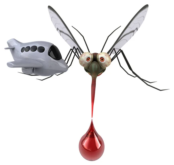 带有平面的蚊子 3D说明 — 图库照片