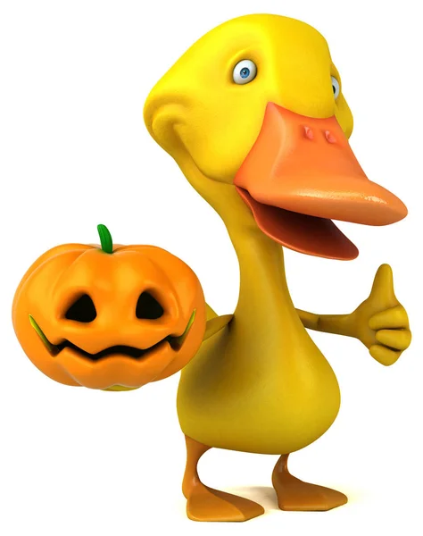 Fun Duck Pumpkin Illustration — Stock Photo, Image