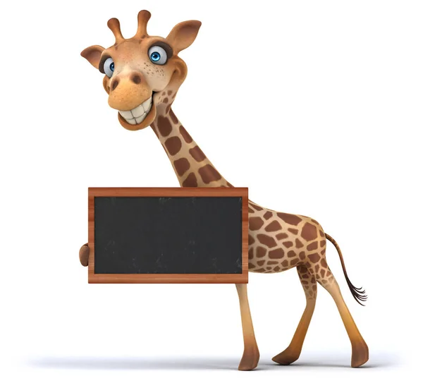 Fun Giraffe Holding Blackboard — Stock Photo, Image