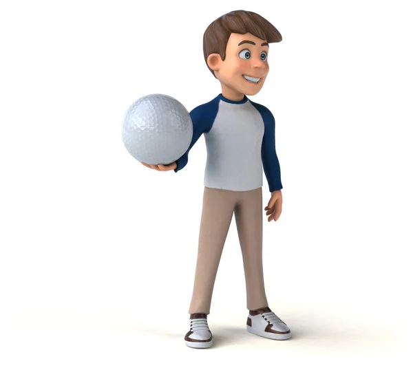 Cartoon Character Fun Teenager Ball — Stock Photo, Image