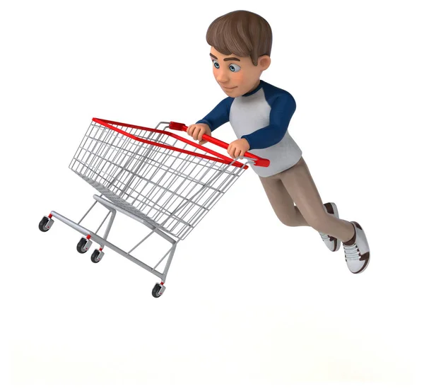 Cartoon Character Fun Teenager Cart — Stock Photo, Image