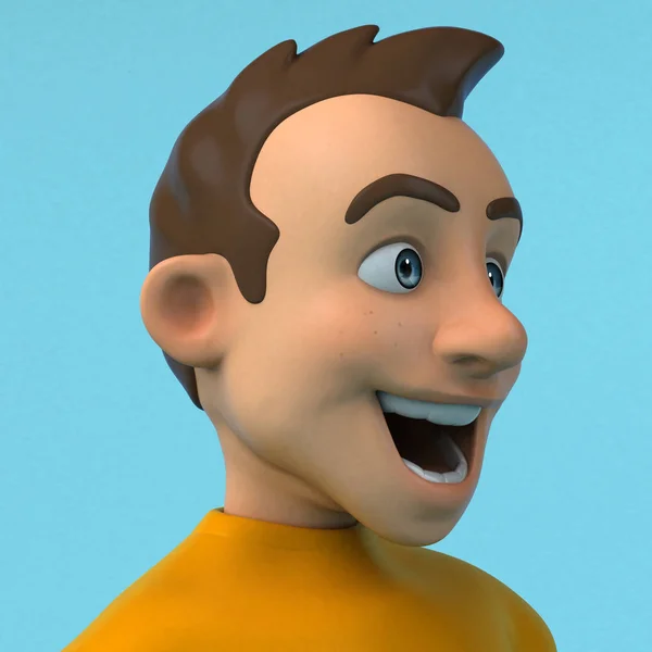 Personagem Amarelo Divertido Desenho Animado — Fotografia de Stock