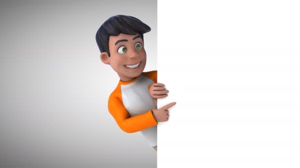 Desenhos Animados Personagem Divertido Adolescente — Vídeo de Stock