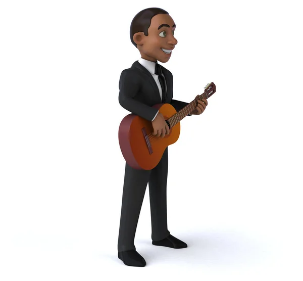 Fun Businessman Guitar Illustration — Stock Photo, Image