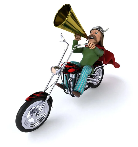 Fun Gaul Motorcycle Illustration — Stock Photo, Image