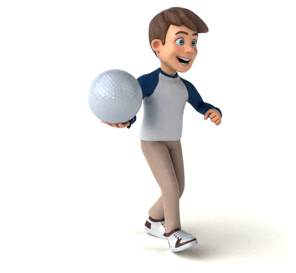 Cartoon Character Fun Teenager Ball — Stock Photo, Image