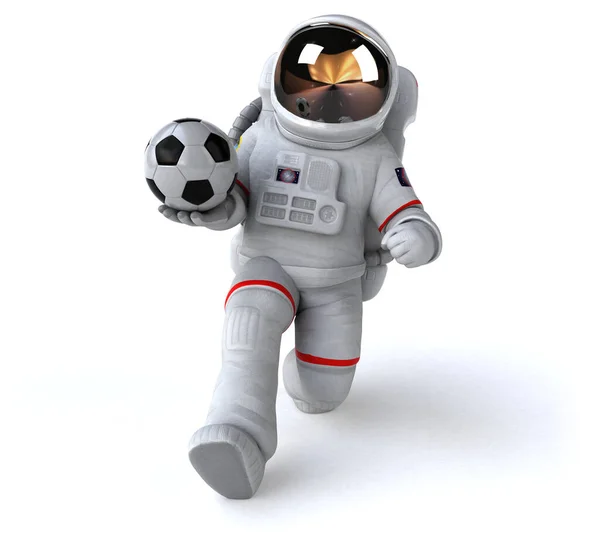 Gøy Astronaut Med Ball Illustrasjon – stockfoto