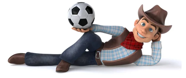 Fun Cowboy Mit Ball Illustration — Stockfoto