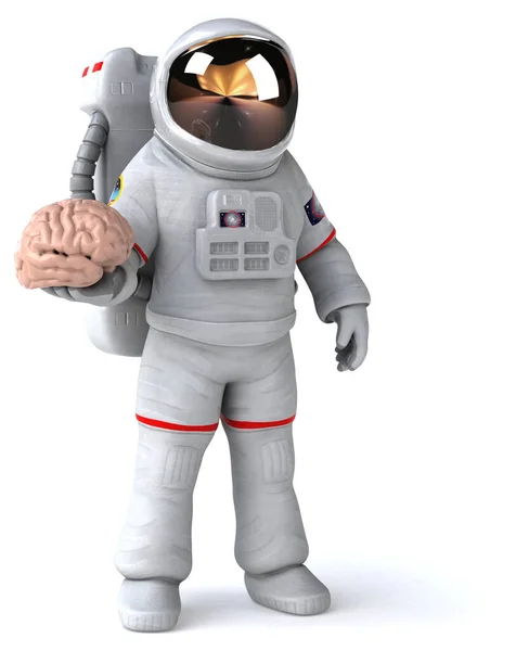Astronauta Divertido Com Cérebro Ilustração — Fotografia de Stock