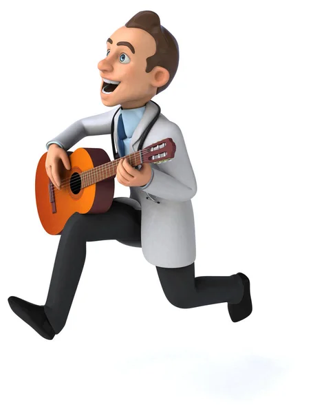 Spaßdoktor Und Gitarre Illustration — Stockfoto