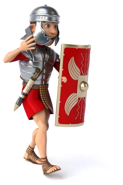 Fun Roman Soldier Smartphone Illustration — Stock Photo, Image