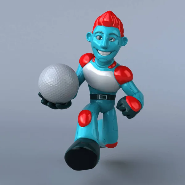 Robot Rouge Avec Boule Illustration — Photo