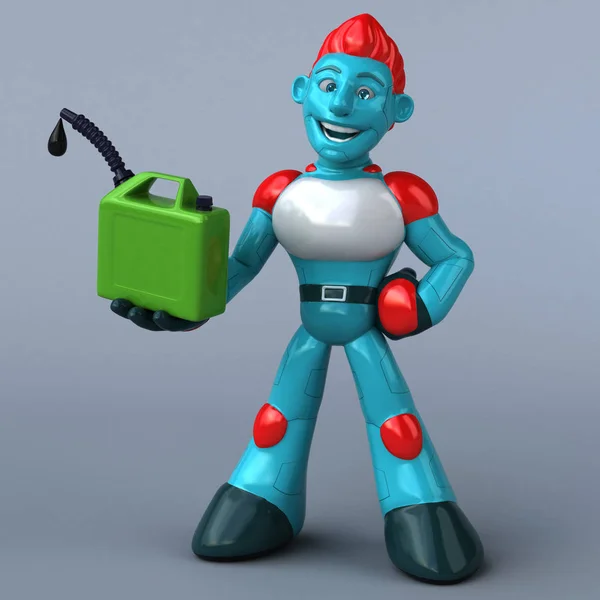 Robot Rojo Con Aceite Ilustración — Foto de Stock