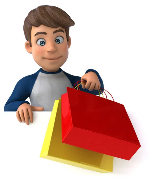 Cartoon Character Fun Teenager Bags — Stock Photo, Image