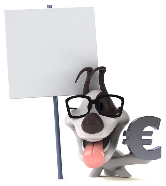 带有欧元的玩具狗 3D说明 — 图库照片