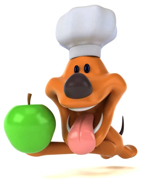 Spaßhund Mit Apfel Illustration — Stockfoto