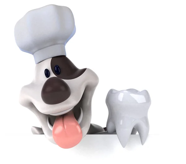 Cão Divertido Com Dente Ilustração — Fotografia de Stock