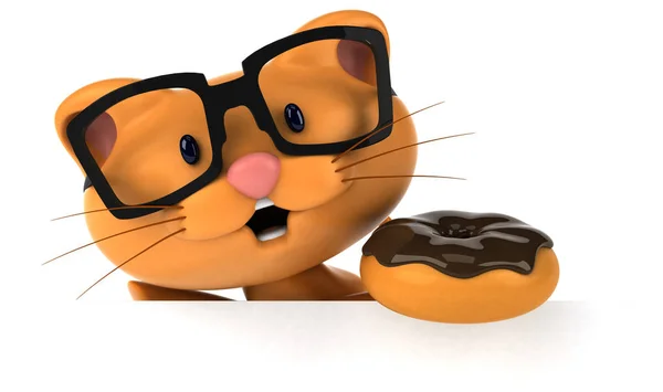 Fun Cat Donut Illustration — Stock Photo, Image