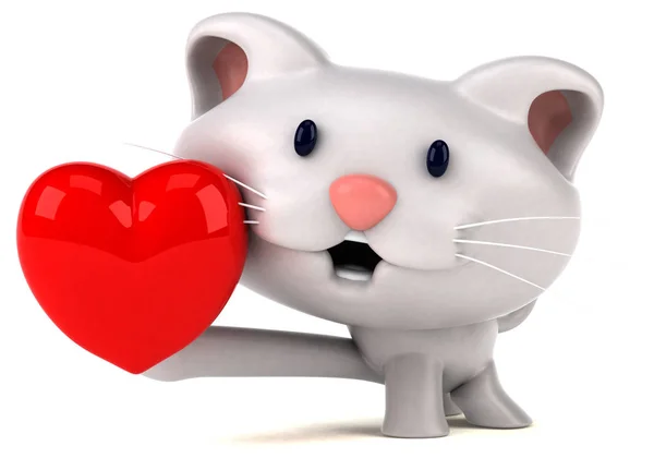 Веселая Кошка Сердцем Принтер — стоковое фото