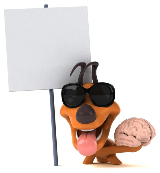 Divertido Perro Con Cerebro Ilustración — Foto de Stock