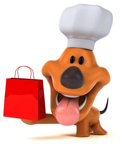 Spaßhund Mit Tasche Illustration — Stockfoto