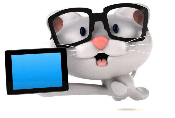 Fun Cat Tablet Illustration — Stock Photo, Image