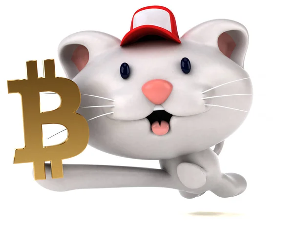 Gato Con Bitcoin Ilustración — Foto de Stock