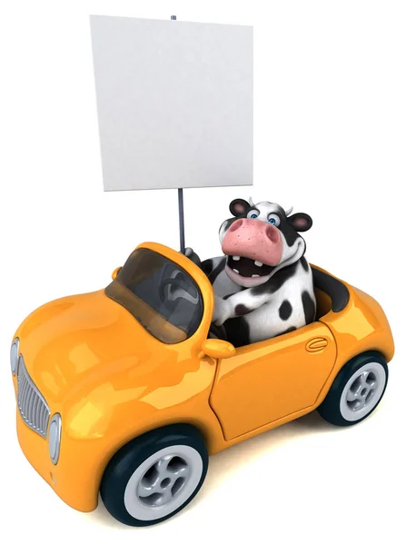 Διασκέδαση Αγελάδα Στο Αυτοκίνητο Εικονογράφηση — Φωτογραφία Αρχείου