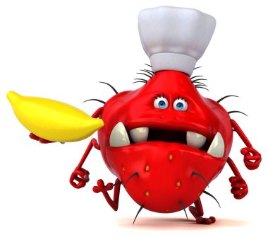 Muzlu eğlence mikrobu - 3D İllüstrasyon