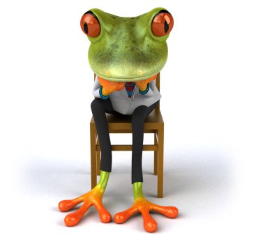 Eğlenceli kurbağa - 3D İllüstrasyon