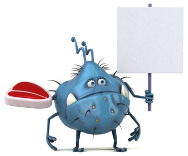 Etli eğlence mikrobu - 3D İllüstrasyon